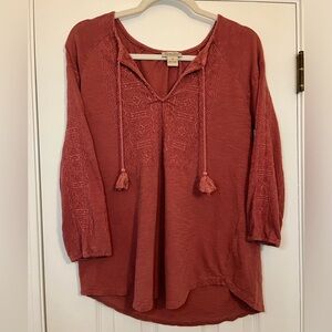 Lucky Brand Women’s Dusty Rose Vintage Style Oversized Top - Size Medium